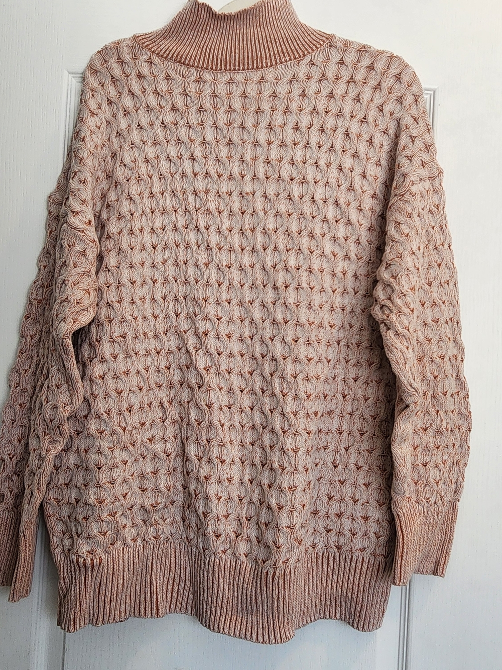Knox Rose Blush Pink Cowl Turtleneck Sweater L Euc